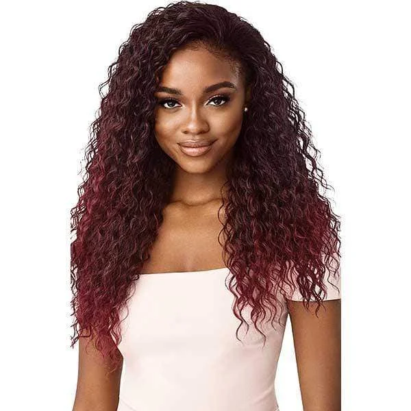 Half wig with a straight texture for a sleek and minimalist lookOutre Quick Weave Wet & Wavy Style Synthetic Half Wig - DEEP CURL 24"