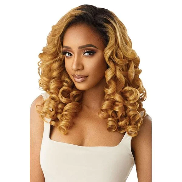 Half wig with a side - swept bang for a sophisticated lookOutre Synthetic Quick Weave Half Wig - JEANETTE