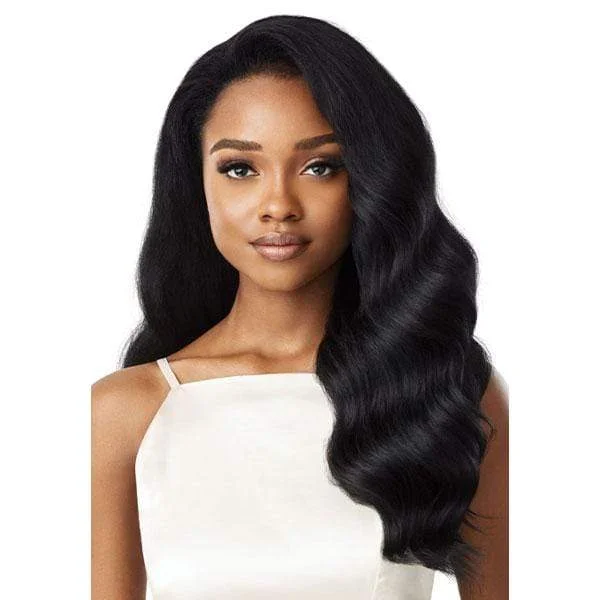 Half wig with a natural - looking root for a more realistic lookOutre Synthetic Quick Weave Half Wig - LYNDI