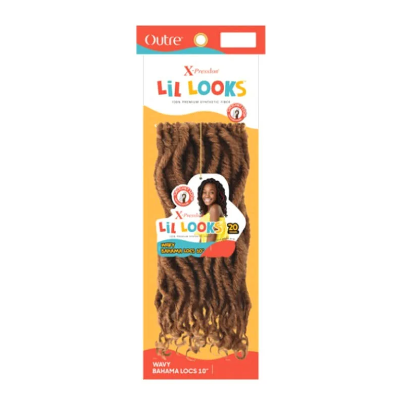 Box Braid & Plait Hair Extensions in a Jet - Black Color for a Classic AppearanceOutre Synthetic X-Pression LiL Hooks Crochet Braid - WAVY BAHAMA LOCS 10"