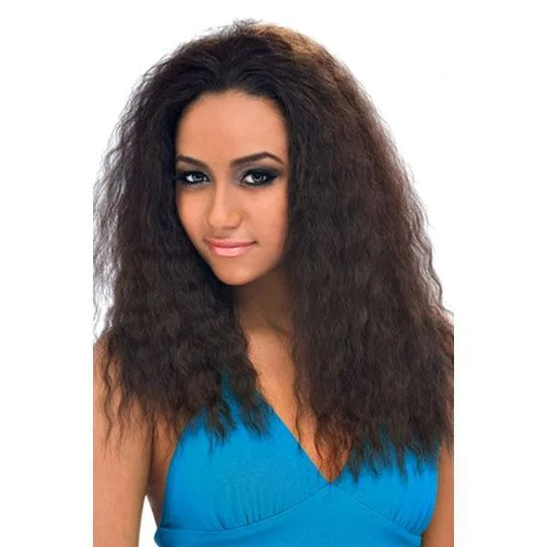 Half wig with a wispy fringe for a soft and feminine lookOutre Quick Weave Synthetic Half Wig - TAMMY