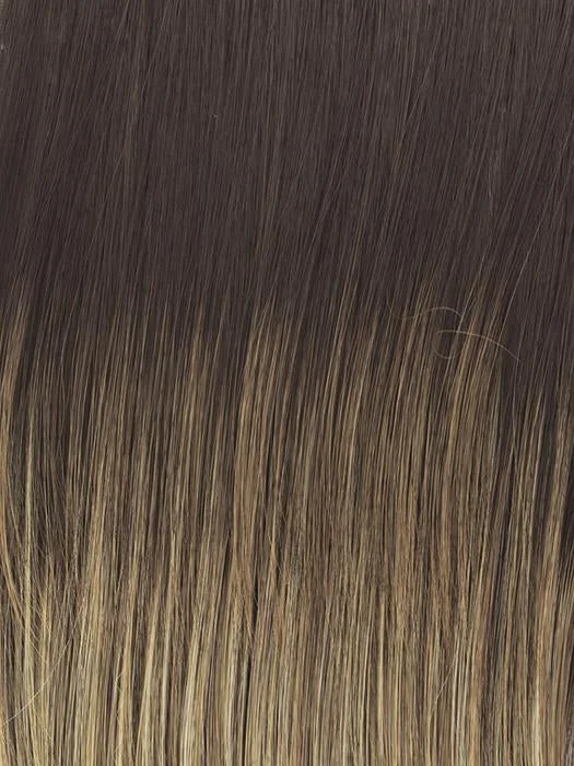 RL12/22SS Shaded Cappuccino | Light Golden Brown with Cool Blonde highlights all over & Dark Brown roots