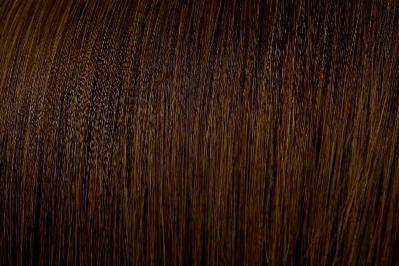 Clip - in hair extensions with a wispy fringe for a soft and feminine lookSeamless Clip-In Extensions: Light Brown #6