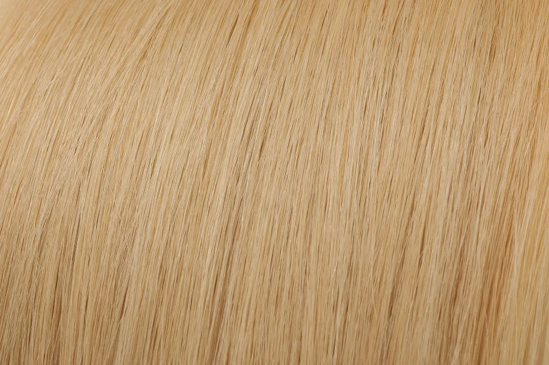 Clip - in hair extensions with a straight texture for a sleek and seamless blendSeamless Clip-In Extensions: Light Golden Blonde #22