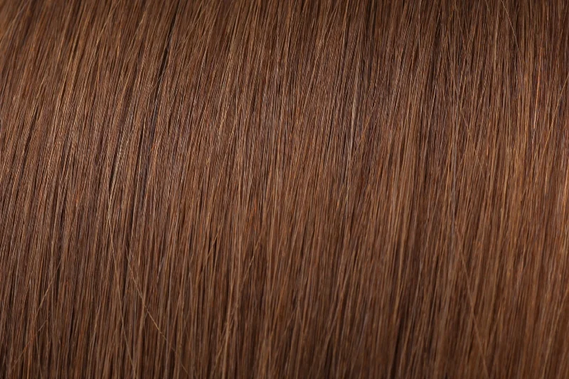 Clip - in hair extensions with a straight texture for a sleek and seamless blendSeamless Clip-In Extensions: Lightest Brown #8