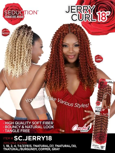 Long - Length Braid & Plait Hair Extensions for a Dramatic and Glamorous StyleSeduction Signature Braid JERRY CURL 18" Crochet Braid (SC.JERRY18)