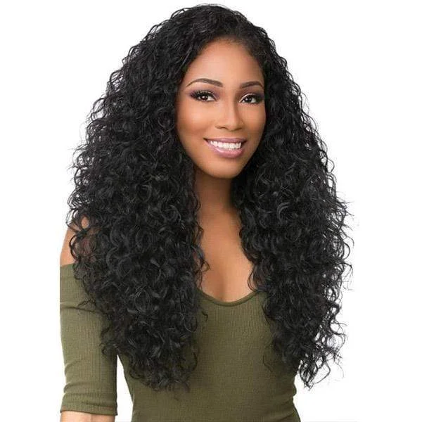 Half wig with a curly fringe for a playful and youthful vibeSensationnel Instant Weave Synthetic Bundle Half Wig - BOUTIQUE DEEP