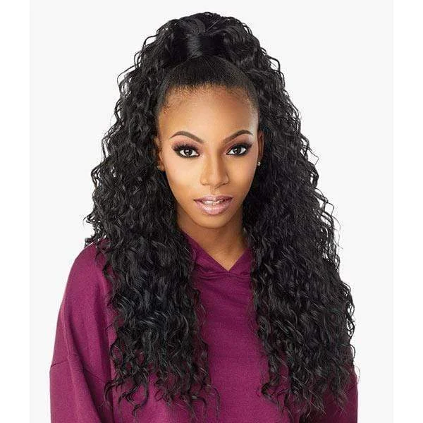 Half wig with a wispy fringe for a soft and feminine lookSensationnel Instant Up & Down Pony Wrap Half Wig - UD 2 - Clearance