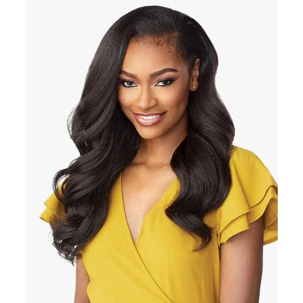 Half wig with a middle - part for a classic and elegant styleSensationnel Synthetic Half Wig Instant Weave Drawstring Cap - IWD 4