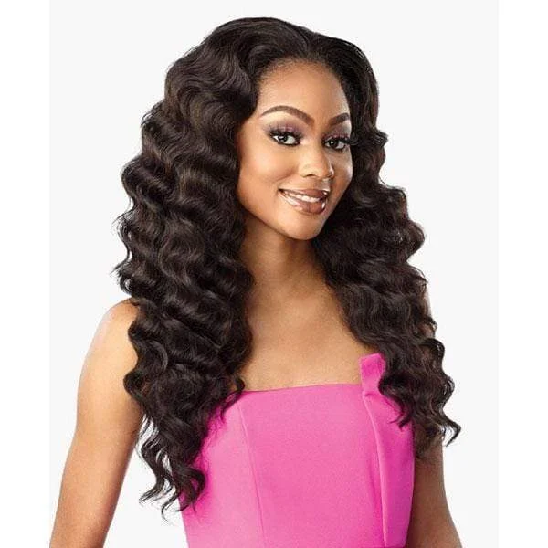 Half wig in a jet - black color for a classic appearanceSensationnel Synthetic Half Wig Instant Weave Drawstring Cap - IWD 8