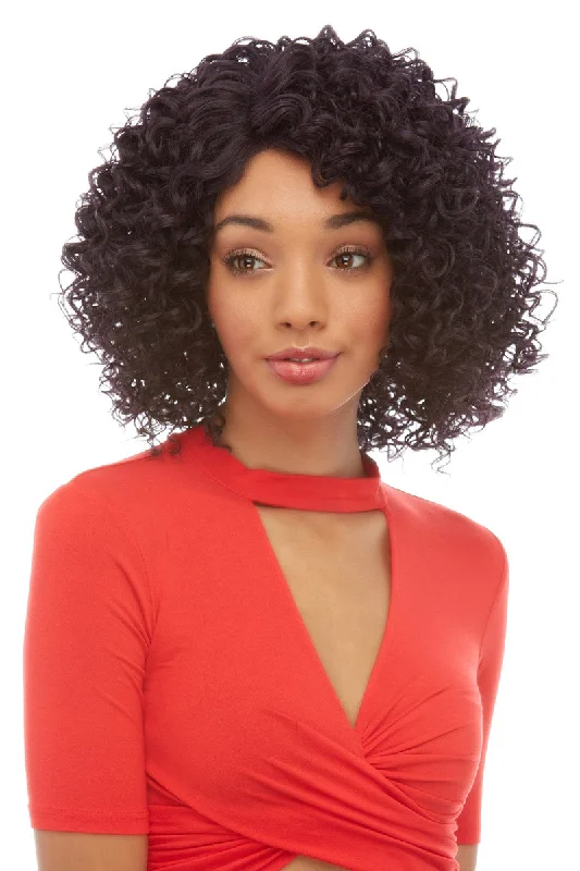 Curly wig with a pre - bleached knot for a natural - looking scalpLarissa <br>Synthetic Lace Front Wig