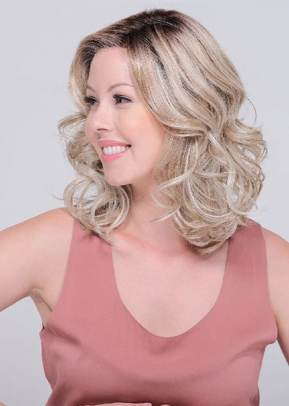 Curly wig with a middle - part for a classic and elegant styleSummer Peach Wig by Belle Tress