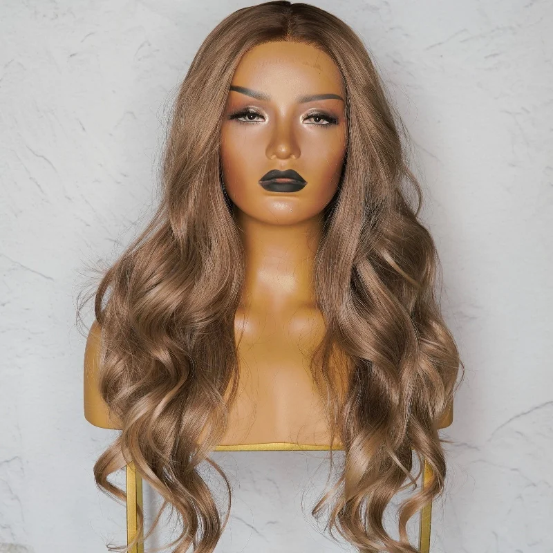 Heat - resistant wavy wig for easy styling at homeSYDNEY Ash Blonde Lace Front Wig