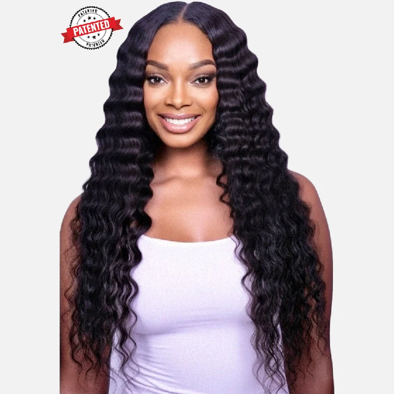 Wavy wig with a pre - styled curl pattern for convenienceTara - Virgin Cambodian Hair - InVisiRoot® Thin-Part Wig™️