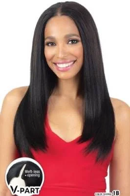 Half wig with a silk - base cap for a comfortable and smooth feelV-Ana V Part Gardenia Wig Model Model