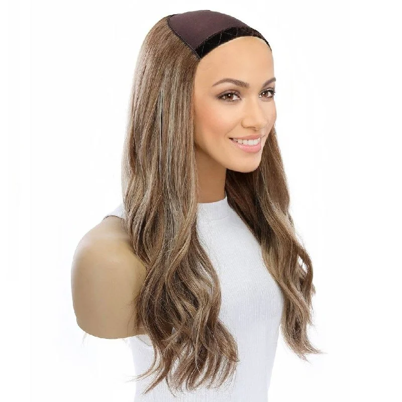 Medium - length wig with a honey - blonde color for a warm and sunny appearance20" HatFall Wig Medium Blonde