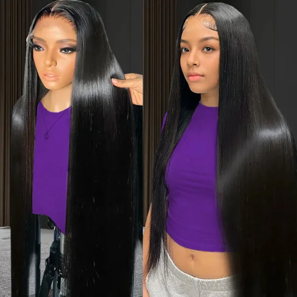 Glueless wig in a chestnut - brown color for a warm and rich appearanceLolly 13x4 HD Lace Front Wigs Pre Plucked Tiny Knots Undetectable Invisible Ready to Wear Glueless Lace Frontal Human Hair Wigs