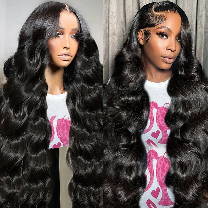 Medium - length wig with a pre - bleached knot for a natural - looking scalp[35% OFF No Code Needed] Allove 4x4 Glueless Lace Front Wig Body Wave Human Hair 5x5 Wear to Go HD Lace Wigs