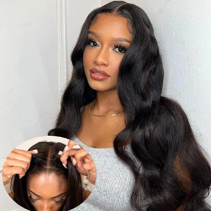 Glueless wig with a natural - looking root for a more realistic look9x6/7x5 Closure Pre-Cut HD Swiss Lace Lace Upgraded Hairline Glueless Wig - Body Wave