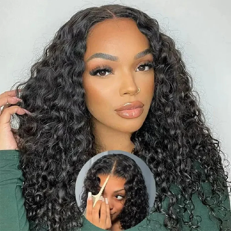 Glueless human - hair wig for a comfortable and natural feel9x6/7x5 Closure Pre-Cut HD Swiss Lace Lace Upgraded Hairline Glueless Wig - Burmese Curly