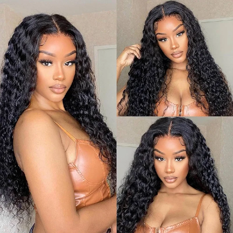 Glueless wig with a curly texture for a bold and stylish choice9x6/7x5 Closure Pre-Cut HD Swiss Lace Lace Upgraded Hairline Glueless Wig - Water Wave