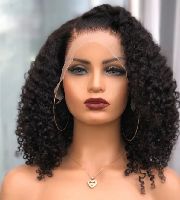 Glueless wig with a wavy texture for a beachy lookAfro-Kinky Curly Wig