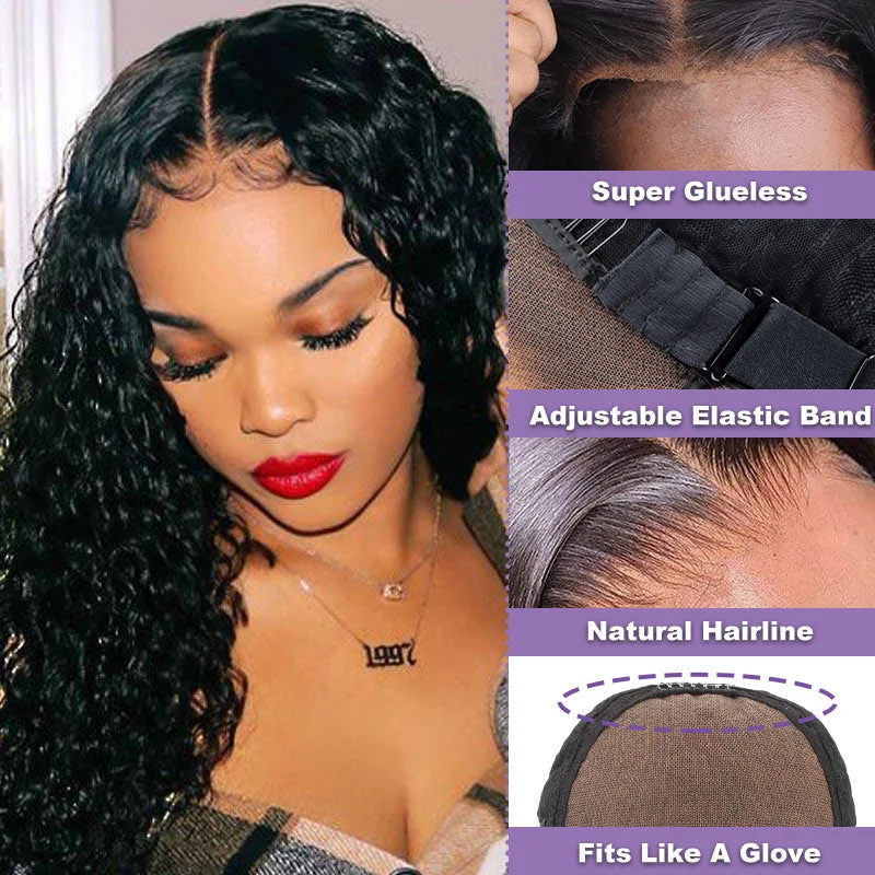 Glueless wig with a pre - bleached knot for a natural - looking scalpBetty | Glueless 5X6 Seamless Lace Water Wave Closure Wig