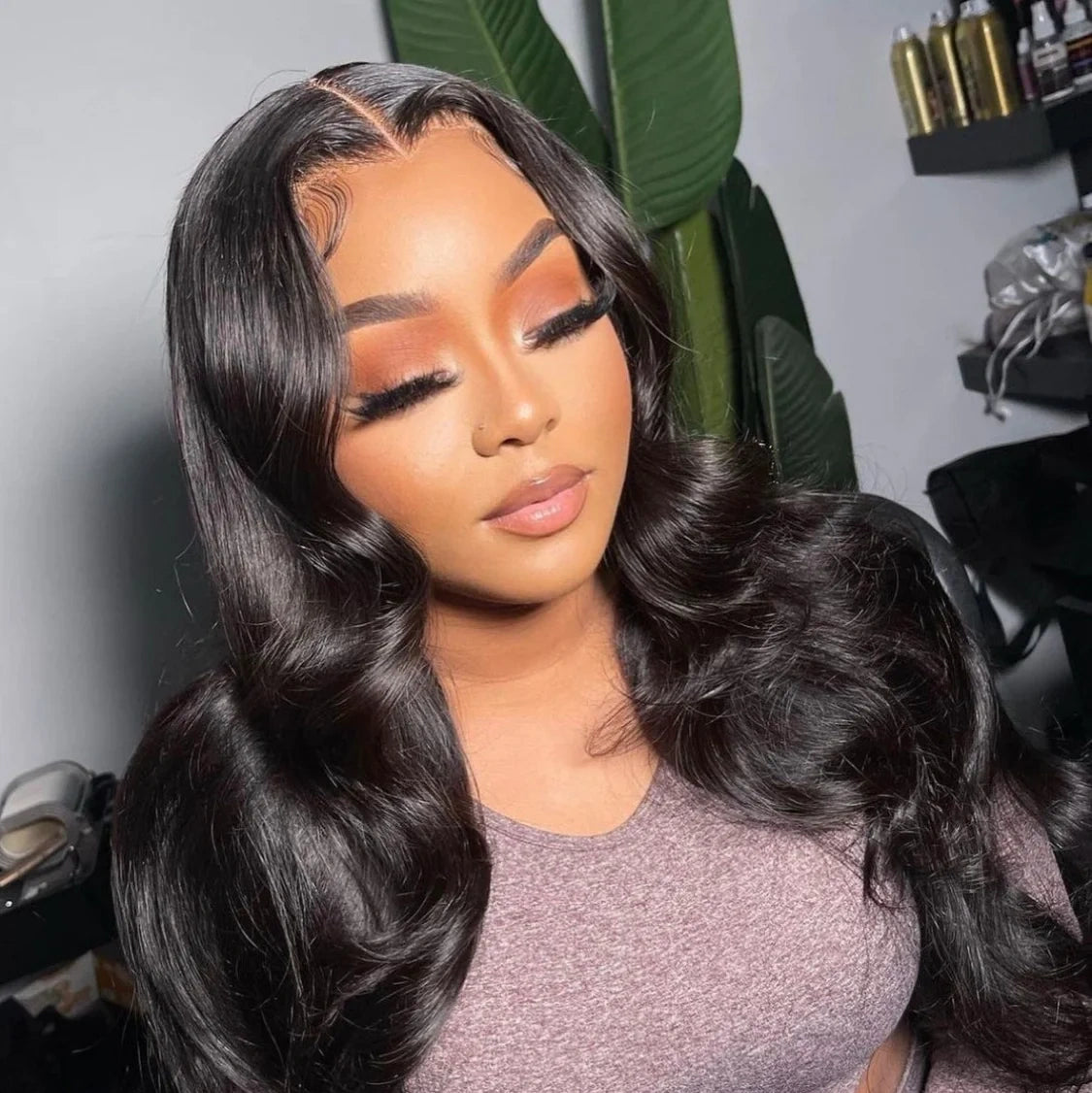 Glueless wig with a wispy fringe for a soft and feminine look?【BLACK FRIDAY】?BYE~BYE~KNOTS HD SWISS LACE 5X5 CLOSURE LACE WIG - BODY WAVE