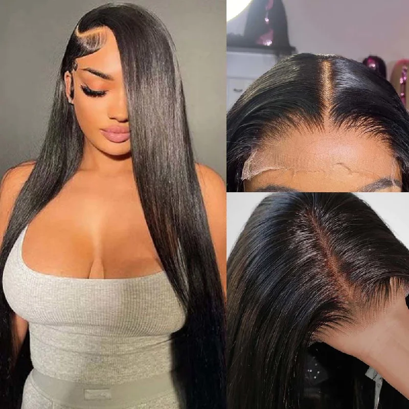 Glueless wig in a chestnut - brown color for a warm and rich appearance?【BLACK FRIDAY】?Bye~Bye~KNOTS HD Swiss Lace 5X5 Closure Lace Wig - Straight