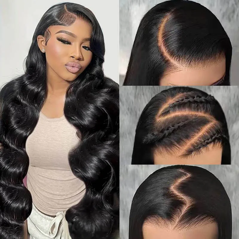 Glueless wig with a side - swept bang for a sophisticated lookeullair Body Wave Wigs Versatile 7X6 9x6 Parting Max Glueless Wigs Human Hair Pre Plucked Pre Cut Lace Front Bye Bye Knots Wigs for Women