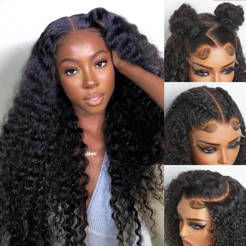 Glueless human - hair wig for a comfortable and natural feeleullair PartingMax Glueless Wig Deep Wave 7x6 9x6 Lace Front Wig Bleached Knots Ready To Go Pre Plucked Hairline Bye Bye Knots Human Hair Wigs