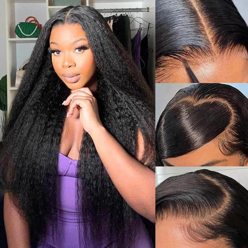 Glueless human - hair wig for a comfortable and natural feeleullair Wear and Go Wigs Pre Plucked Pre Cut 7x6 9x6 PartingMax Kinky Straight Lace Front Wigs Bye Bye Knots Glueless Wig Human Hair for Black Women