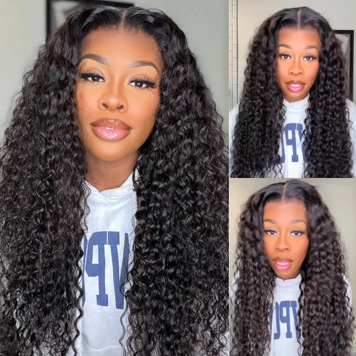 Glueless wig with a pre - plucked hairline for a more natural lookExtra 60% OFF| Thick Curly Hair Glueless Lace Front Wig 180% Density Flash Sale