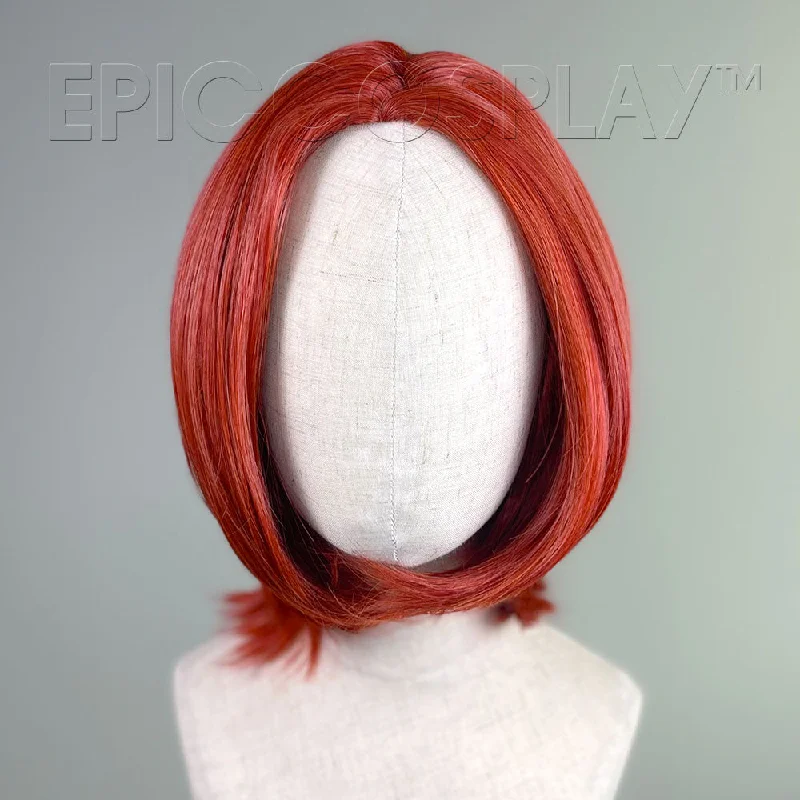 Medium - length wig with a pre - plucked hairline for a more natural lookHelen - Apple Red Mix Wig