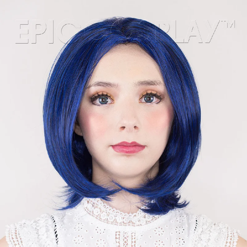 Medium - length wig with a middle - part for a classic and elegant styleHelen - Blue Black Fusion Wig