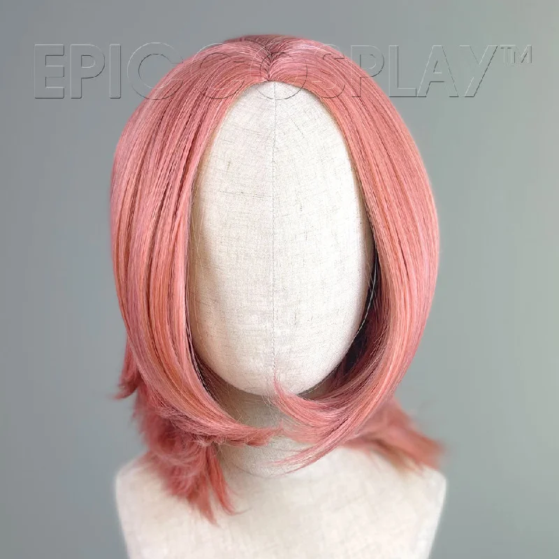 Medium - length wig with a pre - bleached knot for a natural - looking scalpHelen - Princess Dark Pink Mix Wig