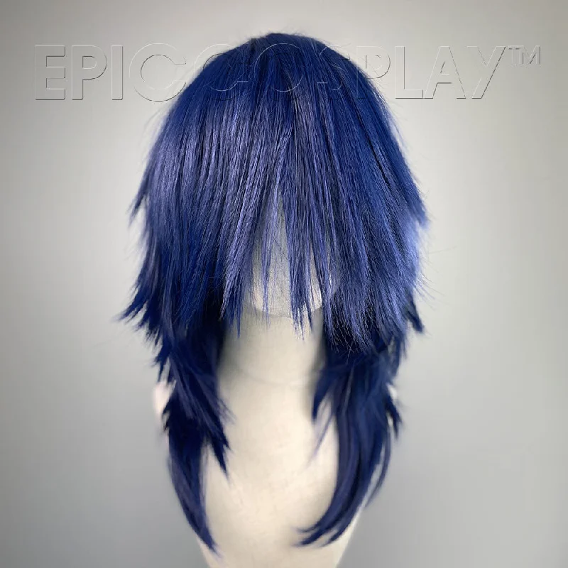 Synthetic medium - length wig with a natural - looking textureHelios - Midnight Blue Wig