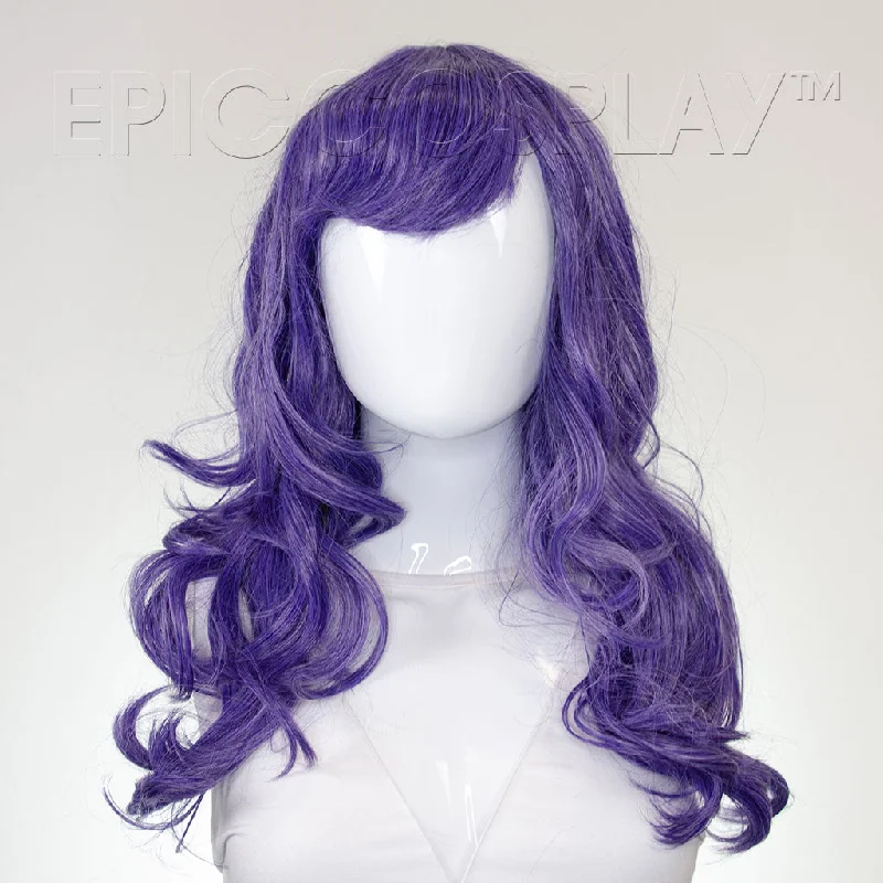 Medium - length wig in a jet - black color for a classic appearanceHestia - Classic Purple Mix Wig