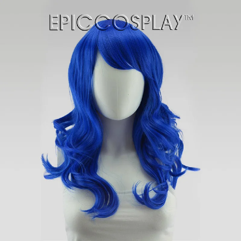 Medium - length wig with a side - swept bang for a sophisticated lookHestia - Dark Blue Wig