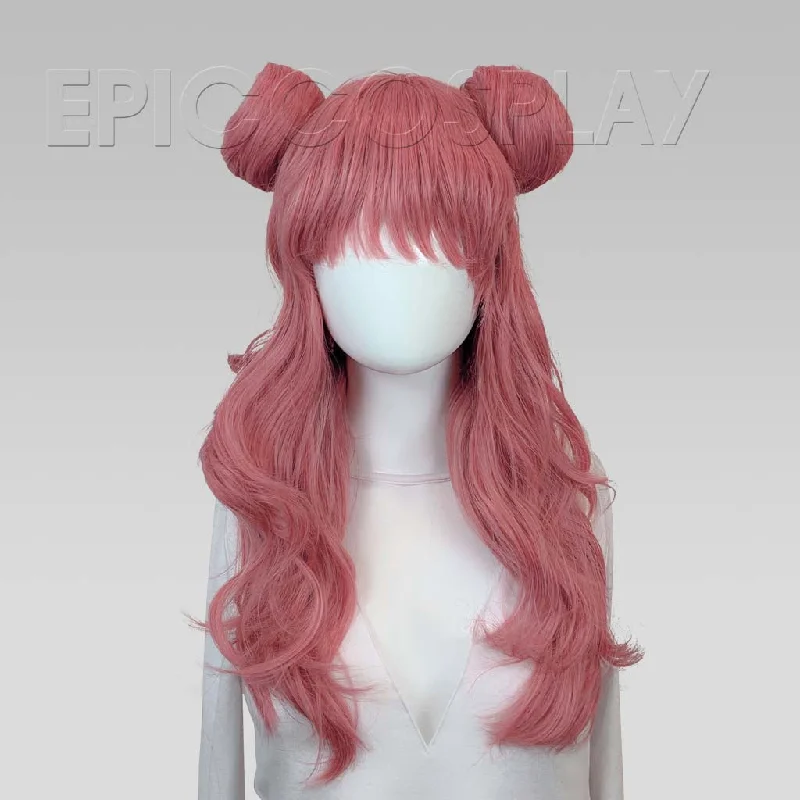 Adjustable - cap medium - length wig for a comfortable fitLUNA - Princess Dark Pink Mix Wig Set