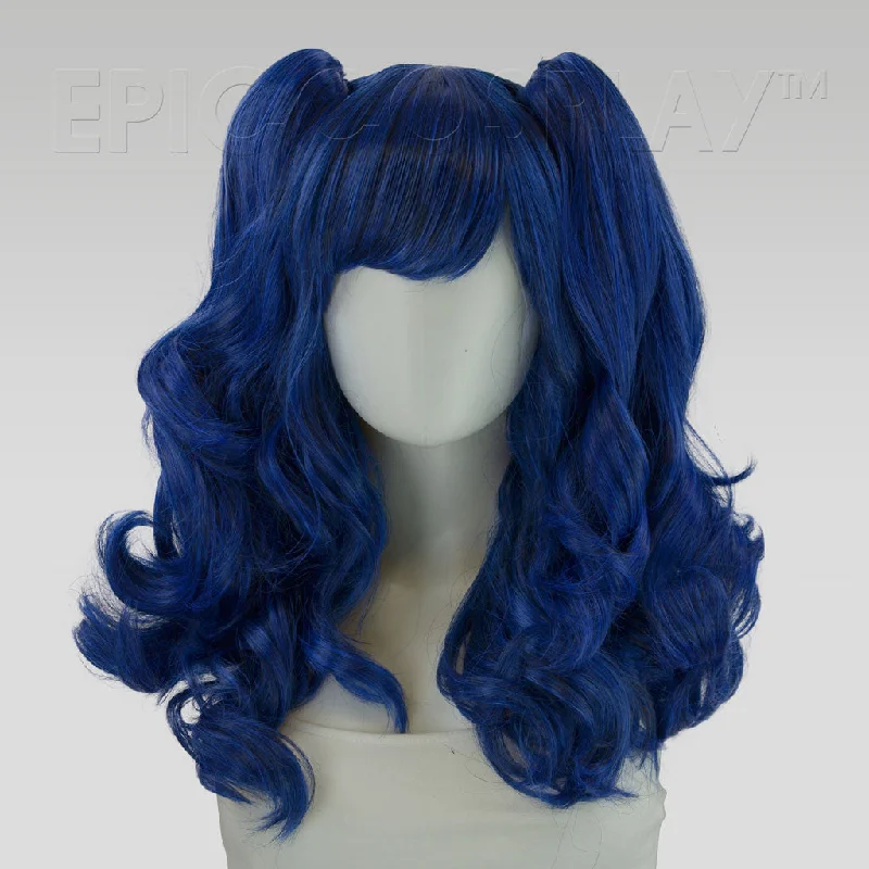 Medium - length wig with a 180 - density for a full and thick appearanceMaia - Blue Black Fusion Wig