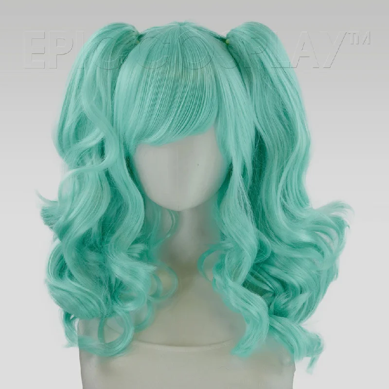 Human - hair medium - length wig for a natural and luxurious feelMaia - Mint Green Wig