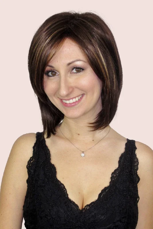 Medium - length wig with a side - swept bang for a sophisticated lookMarina (medium wig)