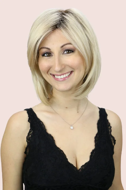 Medium - length wig with a side - part for a more flattering lookMarina w/ Roots (medium wig)