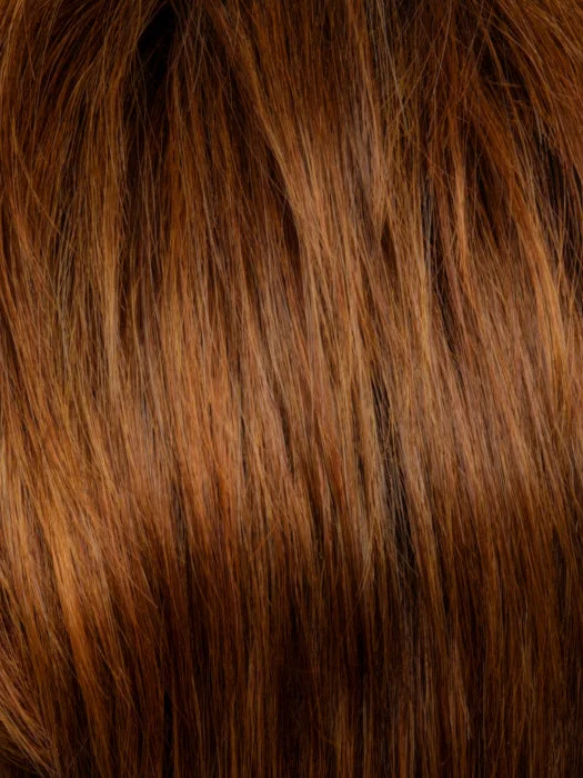 Autumn Sunrise | Red Hue with Medium Brown roots complemented by shimmering Golden Copper Red highlights.