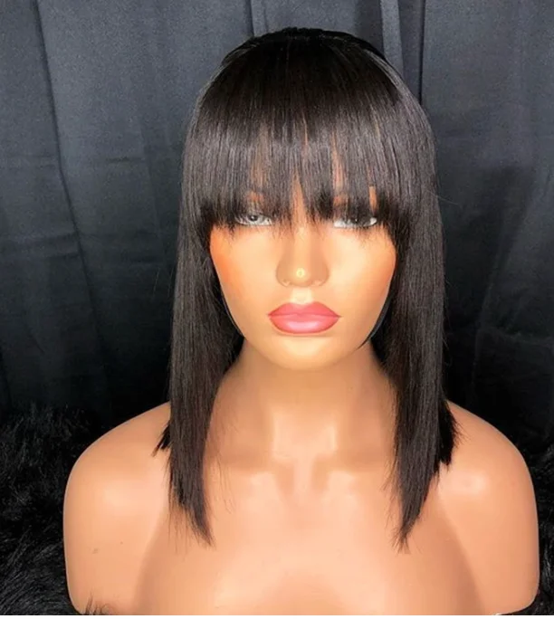 Glueless wig with a wispy fringe for a soft and feminine look'Bang' Bob Glueless Lace Wig