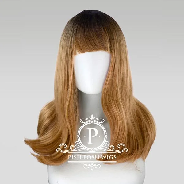 Medium - length wig with a side - swept bang for a sophisticated lookTu - Reed Flower Wig