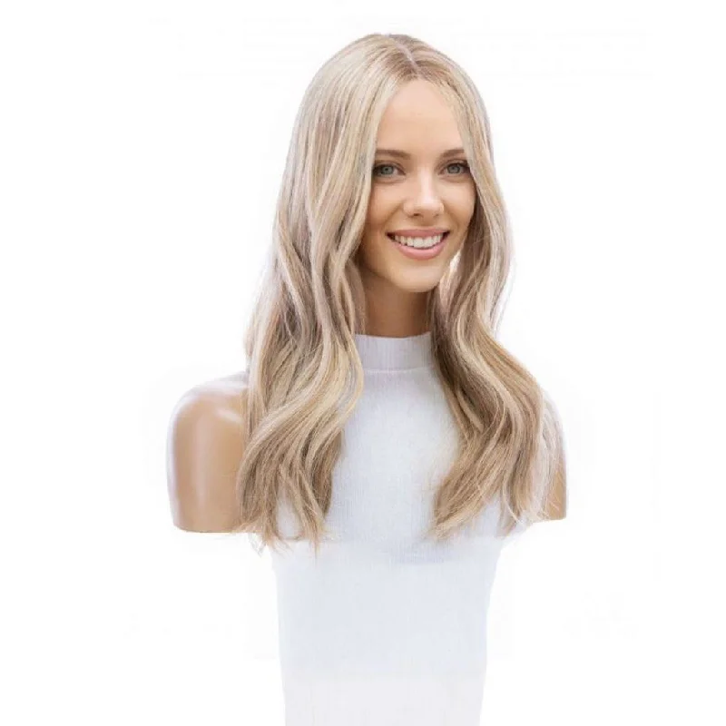 Adjustable - cap medium - length wig for a comfortable fit20" Divine Lace Top Topper Ash Blonde