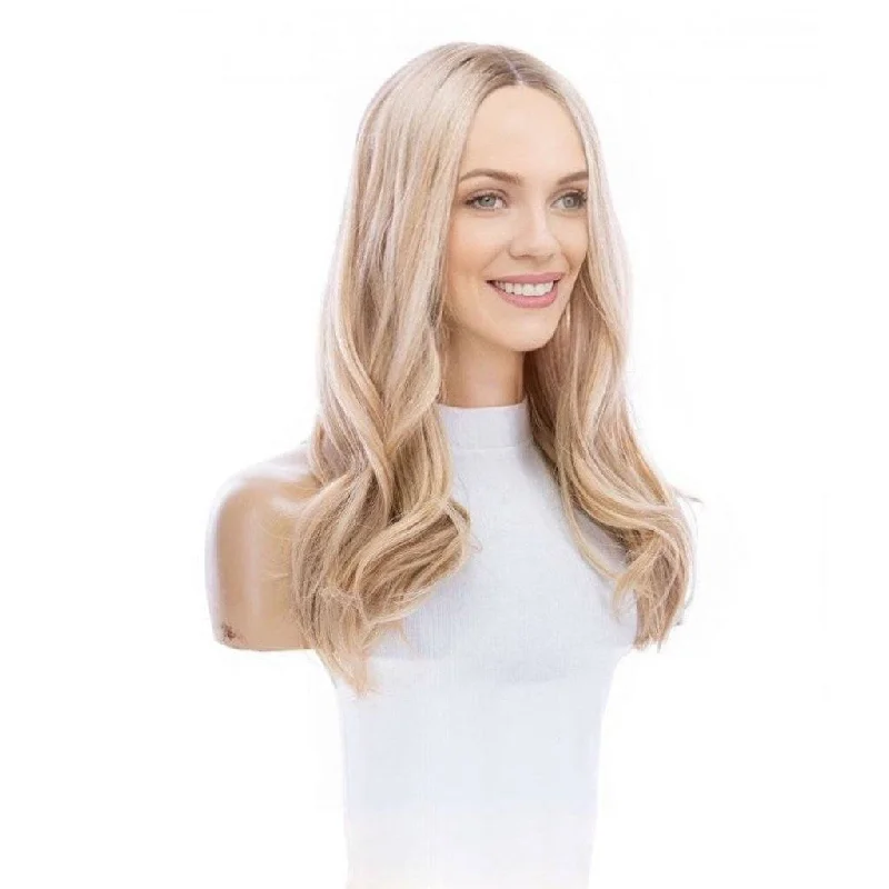 Adjustable - cap medium - length wig for a comfortable fit20" Divine Lace Top Topper Golden Blonde